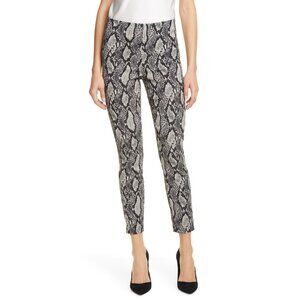 Alice + Olivia Black and Gray Snake Print Skinny Pants